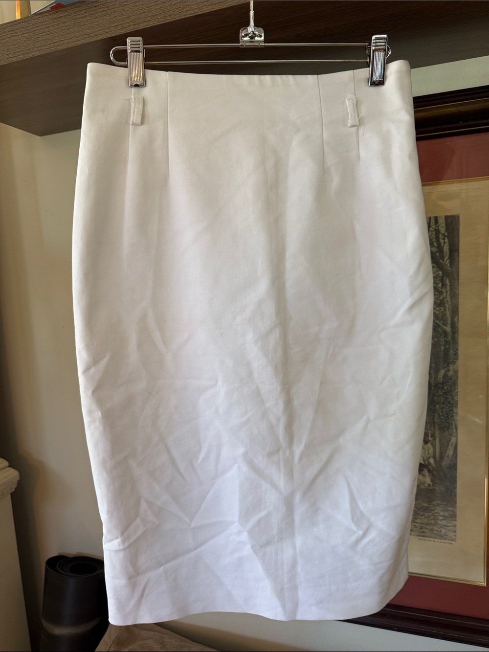 Classic, Satin-Lined White Pencil Skirt - Women's Tailored Workwear
